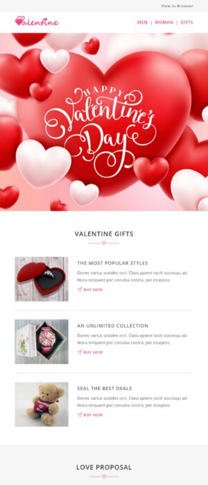 Valentine email template
