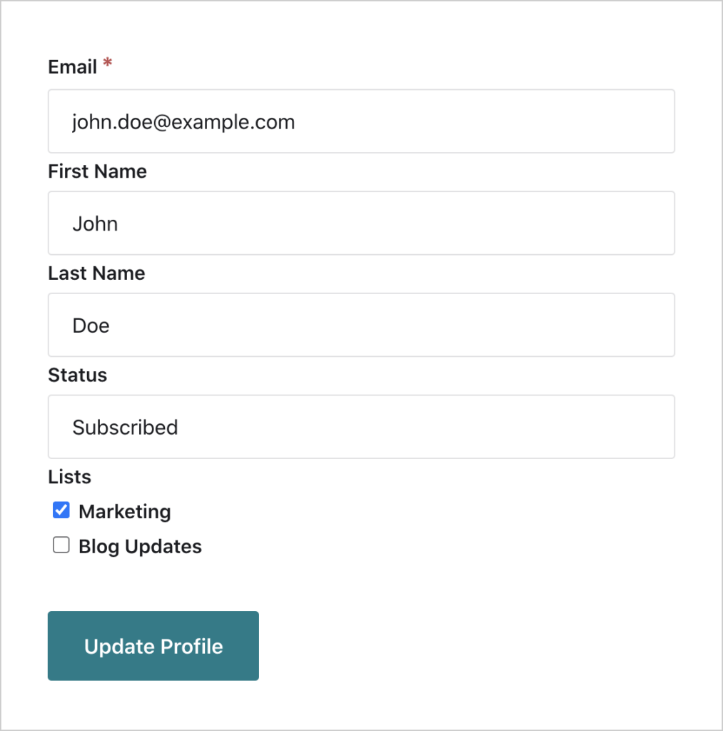 Email Signup Form