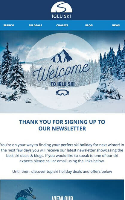 Welcome email Iglu