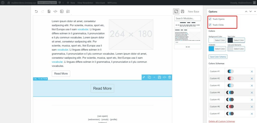 mailster email analytics track opens clicks