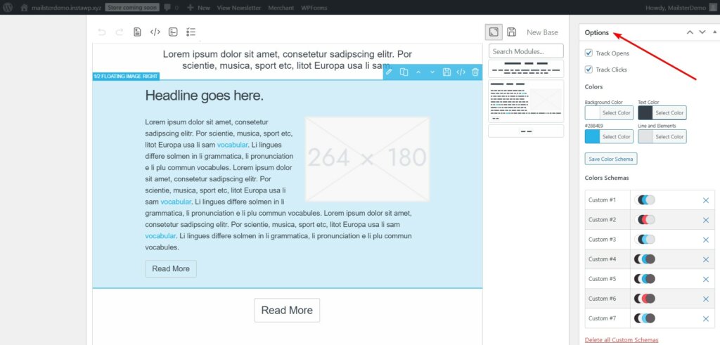 mailster email template custom color