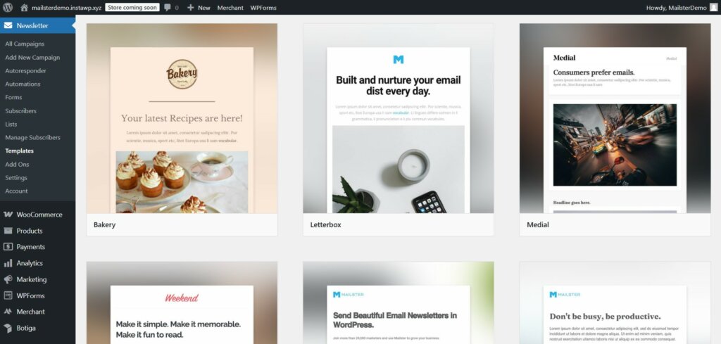 mailster newsletter templates